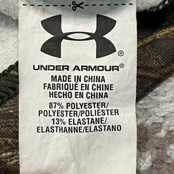 UNDER ARMOUR Scent Control Cold Gear Camo Top Women MEDIUM Hunting Fitted V-Neck - Picture 5 of 10
